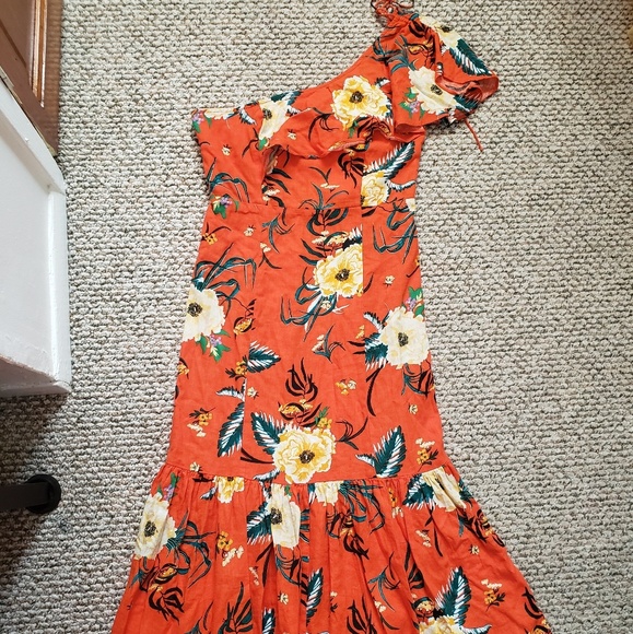 Urban Outfitters Tropical One Shoulder Dress - Picture 3 of 7